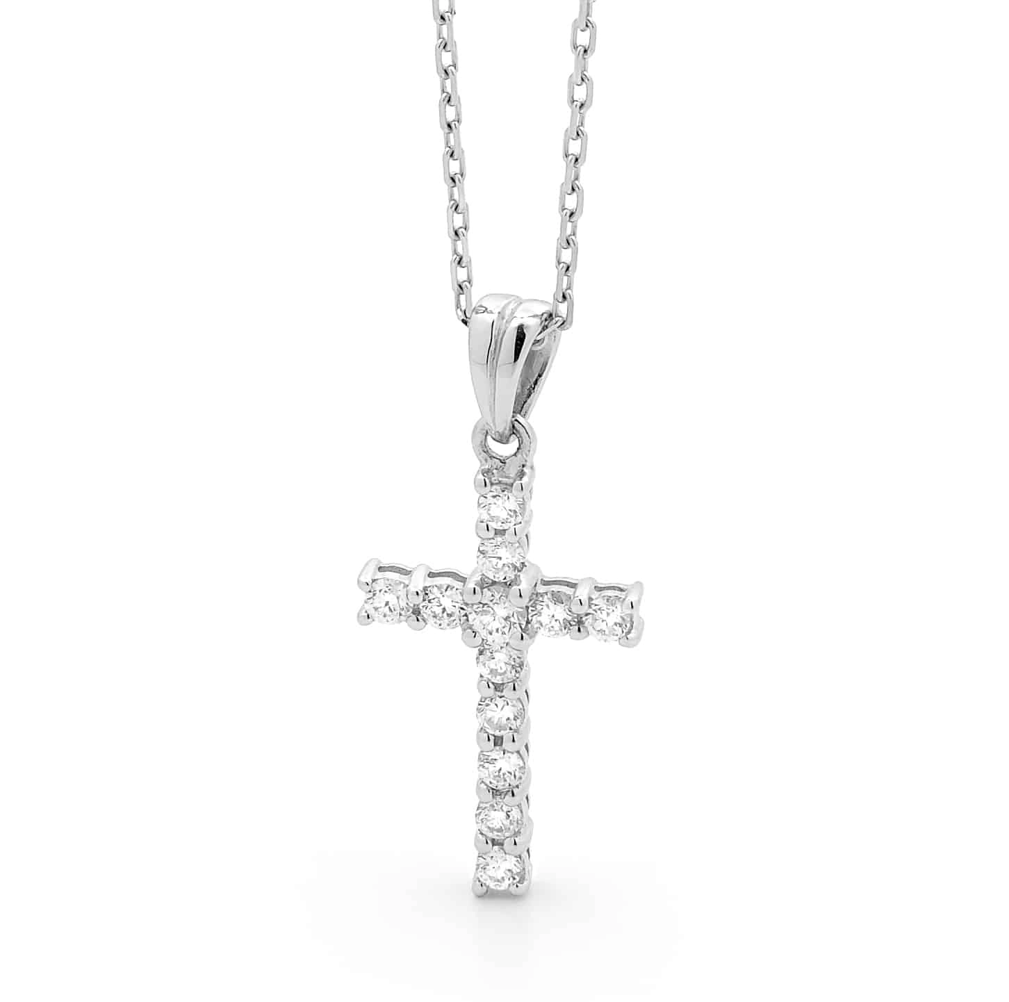 18ct-white-gold-and-diamond-cross 18ct White Gold and Diamond Cross