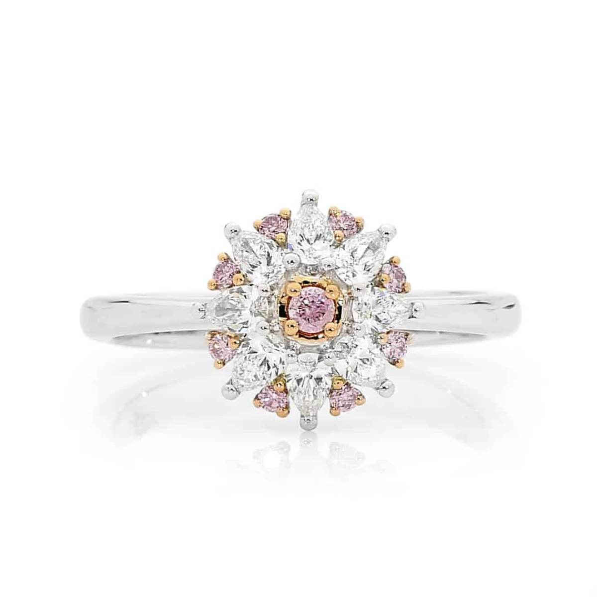 Pink Diamond Flower Ring